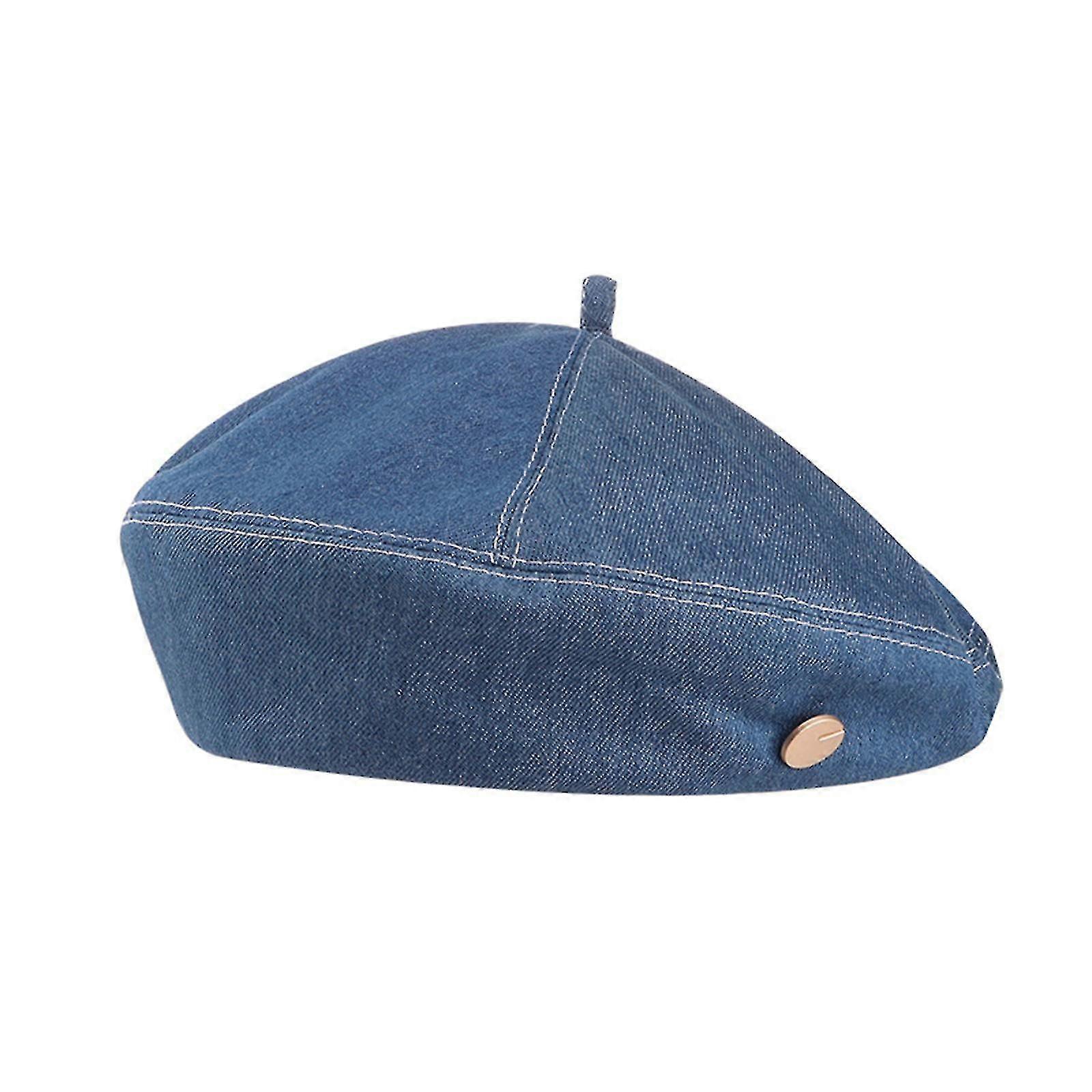 Denim Beret Beanie Hat Solid Color Pumpkin Hat Painter Hat para Mujer Niñas