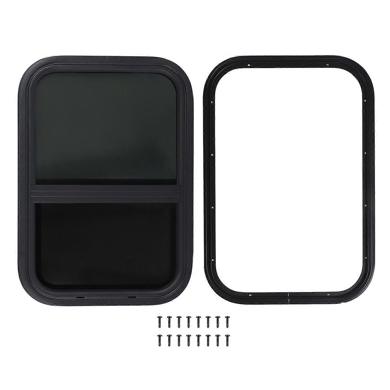 381x559mm / 15.24x22.36in RV Sliding Windows UV Protection Waterproof Sealing with Removable Mesh Screen for Campervan Engineering Vehicle MK1848