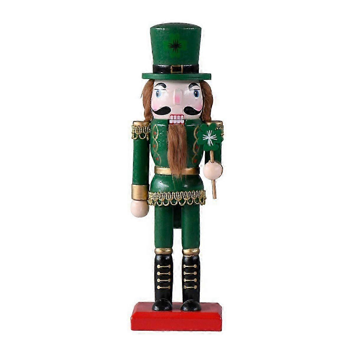 Nutcracker Decoration Wooden Figurine Nutcracker Green King Roral Figurines St. ' S Day Nutcracker