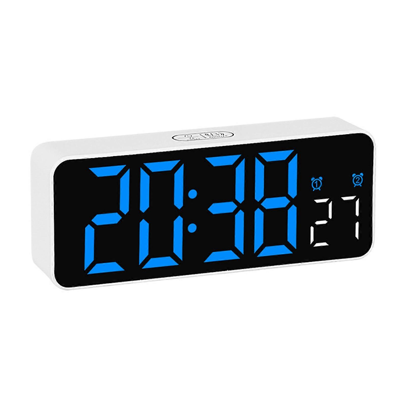 Multifunctional Digital Clock LED Display with 2 Alarms Temperature Monitors and Date for Students and Professional