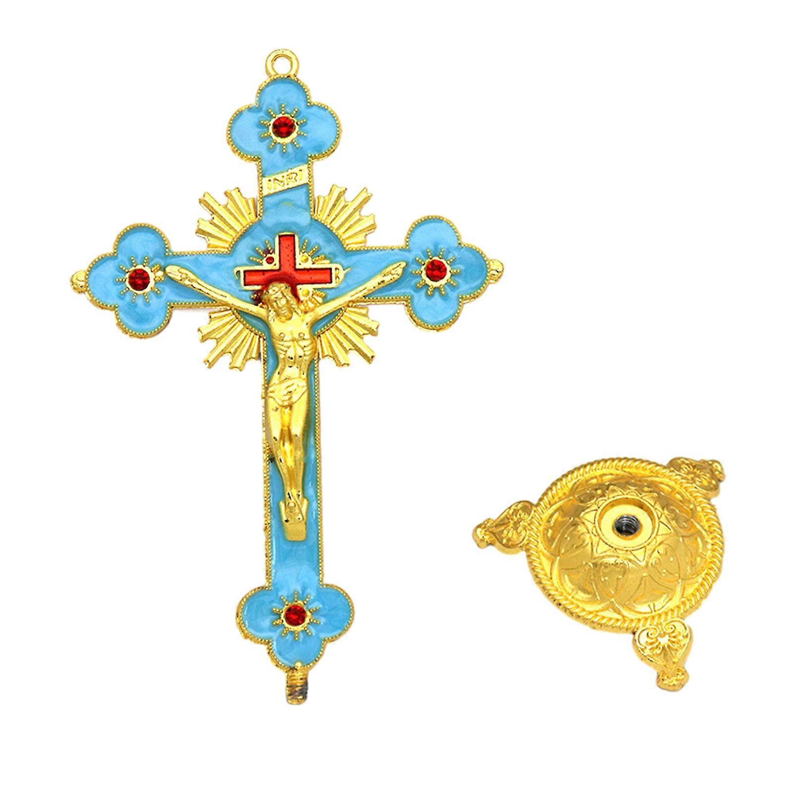 Exquisites Metal Tabletop Crucifix Cross Figurine Μοναδικά κομψά σχέδια ενισχύει τη συλλογή Living Space Enthusiasts