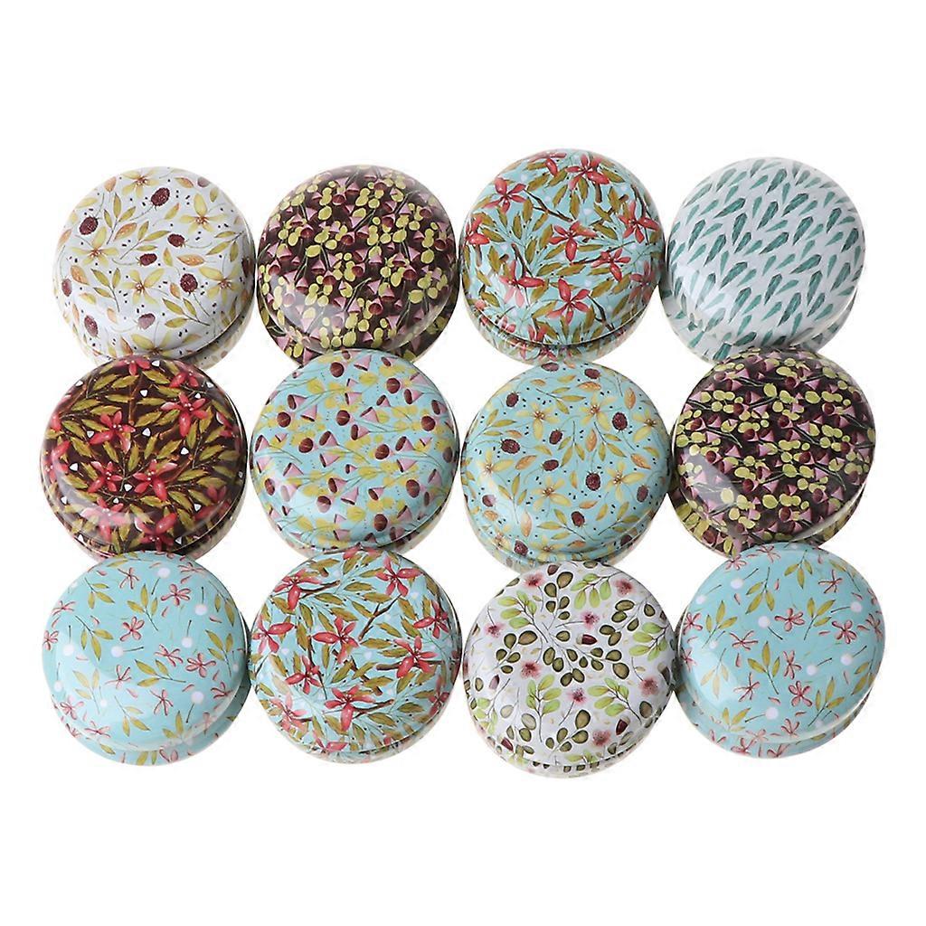 Round Tinplate Storage Box Fillable Empty Organizer Small Sundries Container for Candle Making Lip Balm Salve Eye Shadow Multicolor