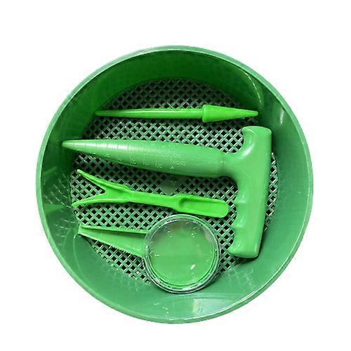 5-Piece Plant Transplanting Tool Set for Garden – Seed Dispenser, Planter, Sifter, and Grower Tools