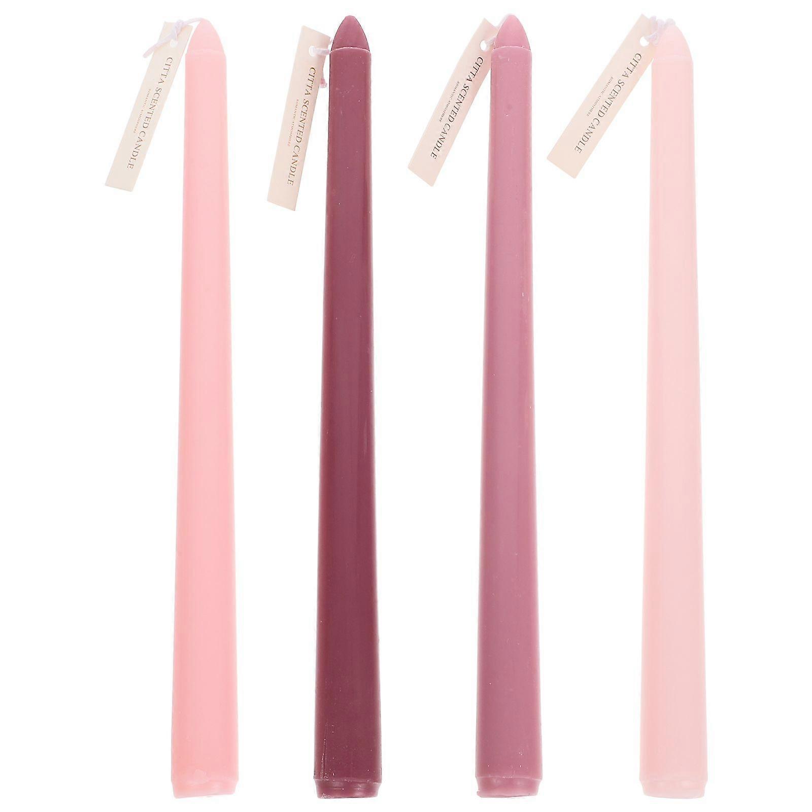 4pcs Romantic Long Pole Scented Candle Smokeless Candle Wedding Party Ornament