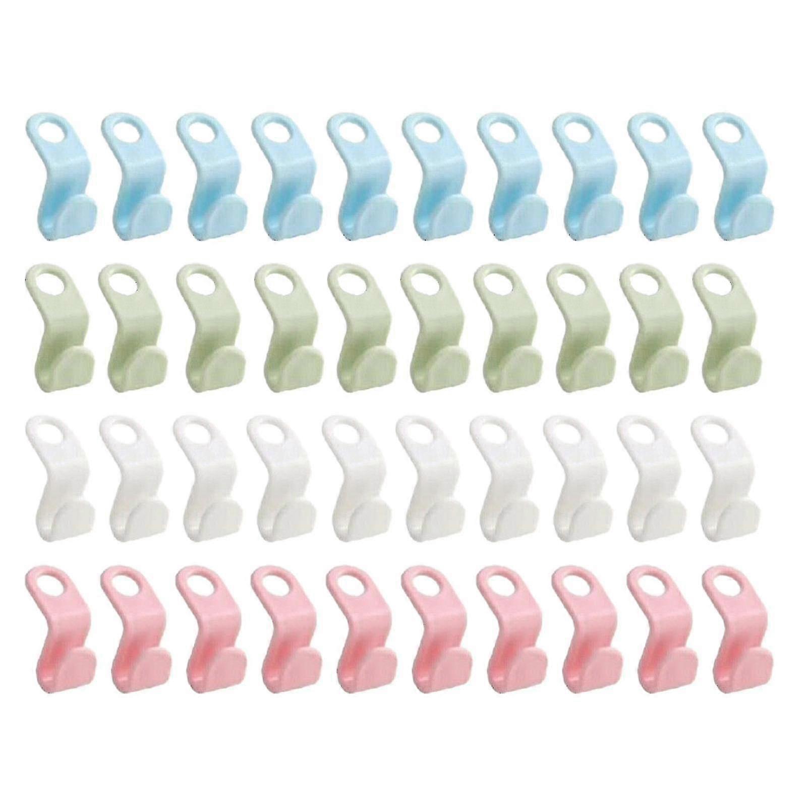 40 Pcs Clothes Hanger Connector Hooks Closet Hangers Organizer Space-saving Clip f26
