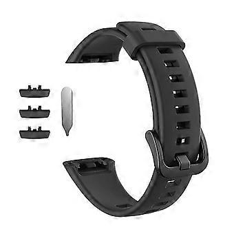 For Honor 6 Correa de Silicona Correa de Repuesto Pulsera Correa de Reloj Negro