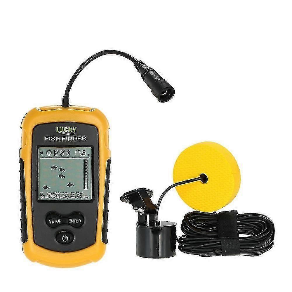 LUCKY LCD Color Screen Portable Wired Fish Finder 100M Depth Range Sonar Echo Sounders Fishfinder