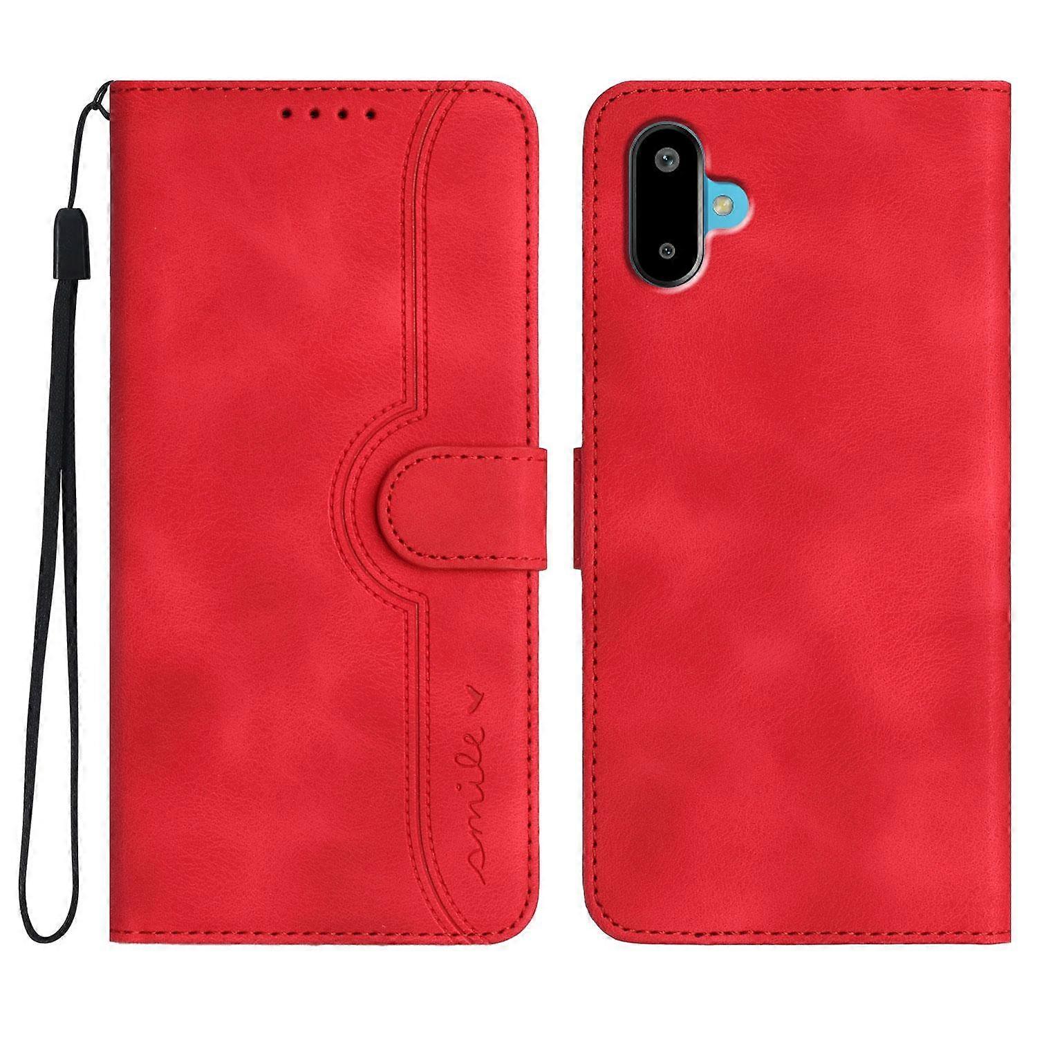 (New) Heart Pattern Skin Feel Leather Phone Case