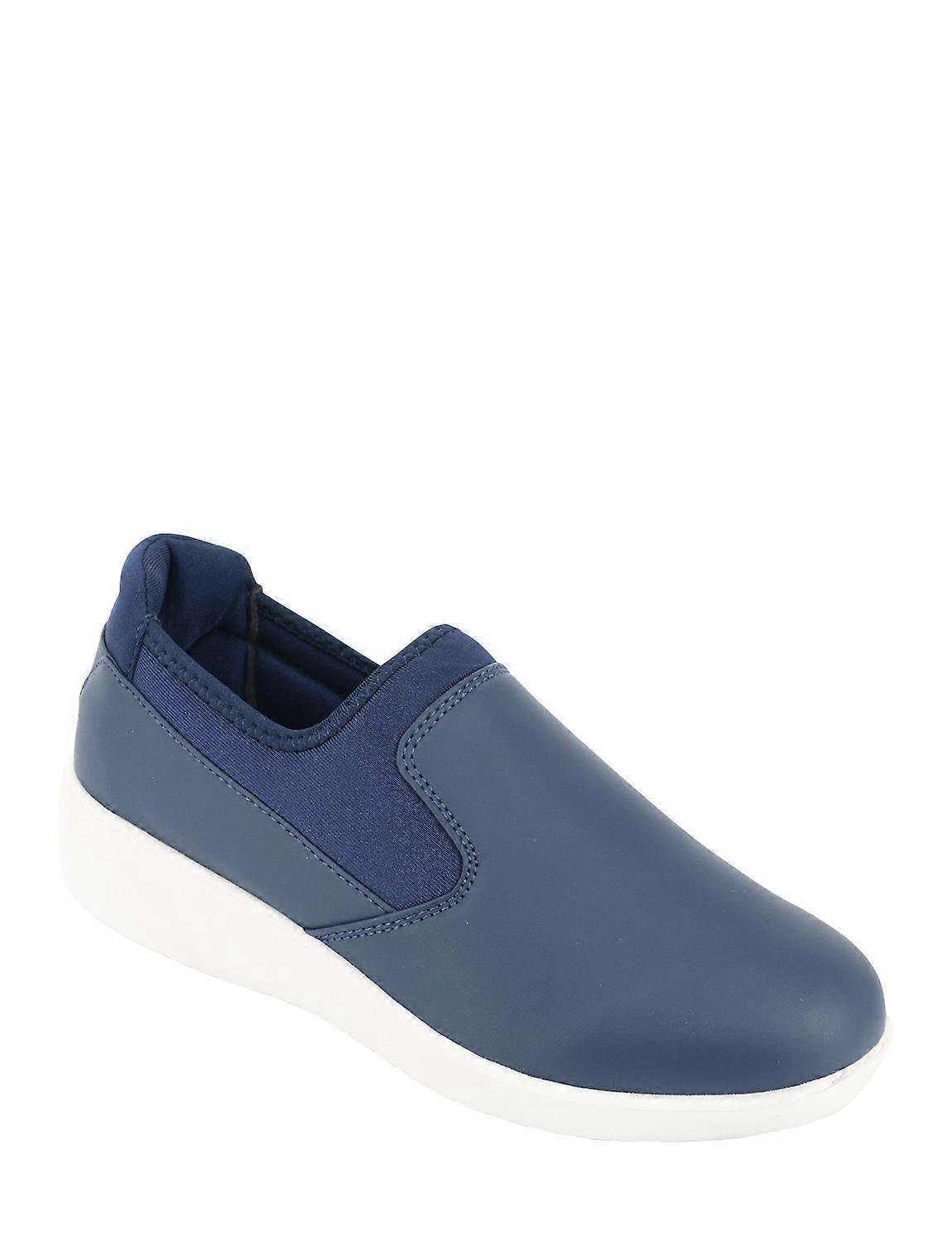 Truflex | Ladies | Wide EE Fit Slip On Memory Foam Leisure Shoe – Lightweight & Elastic Gussets for Easy On/Off