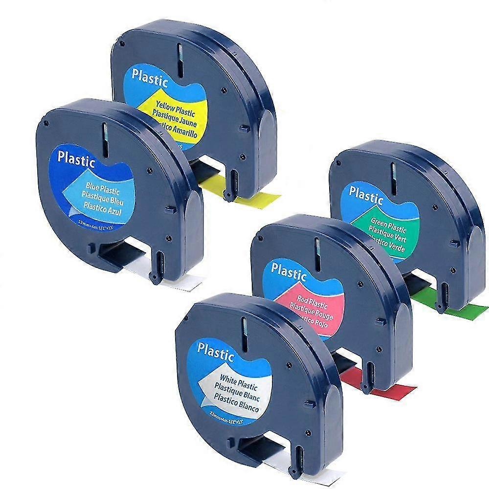 Chemical Resistant Label Maker Tapes, Easy Peel Split-back Design for Durable Plastic Labels, 12MM x 4M No Sticky Residue for Indoor Application in