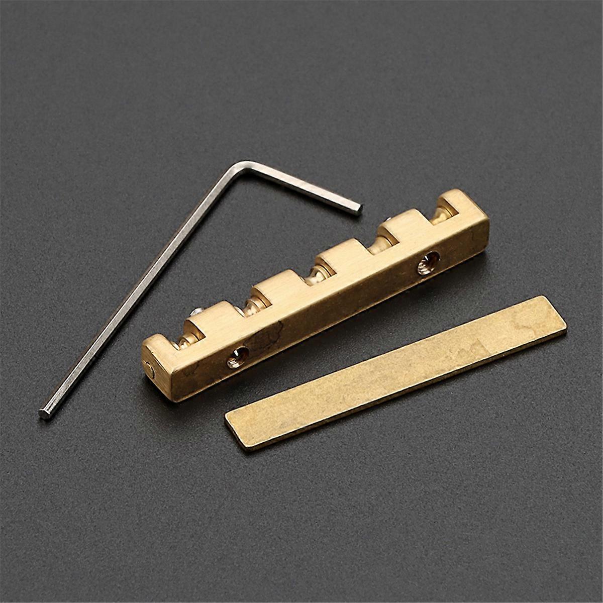 Electric Guitar Brass Nut 42mm Height Adjustable Brass Roller Nut Guitar Nut 6 String Electric Guita