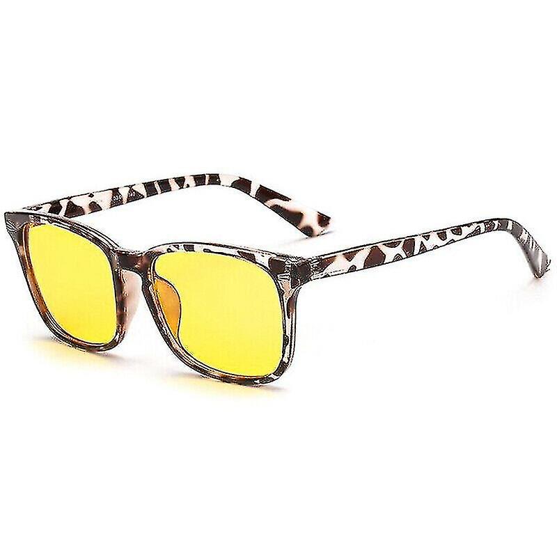 (leopard+yellow) Unisex Blue Light Blocking Glasses Gaming Computer Cellphone Reading Eyewear New