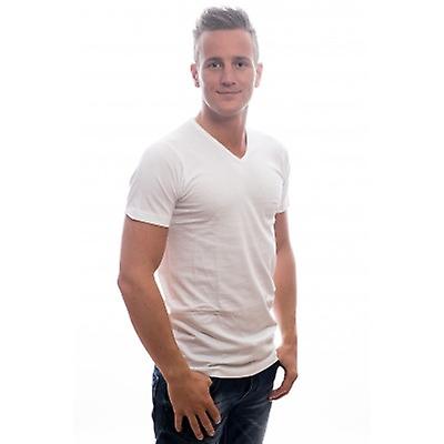 Slater Basic Fit T- Shirt  V- Neck White Two Pack (art 7600)