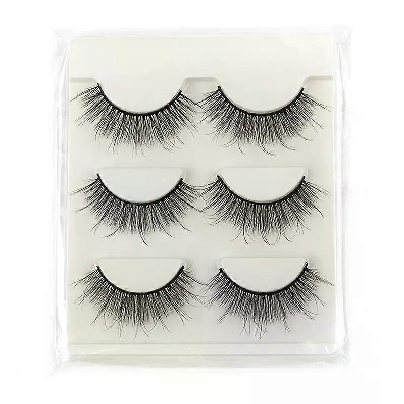 ハーフアイまつげ3/5ペアフェイクミンクまつげ再利用可能なつけまつげ自然なふわふわメイクツールエクステンションつけまつげマキアジェム