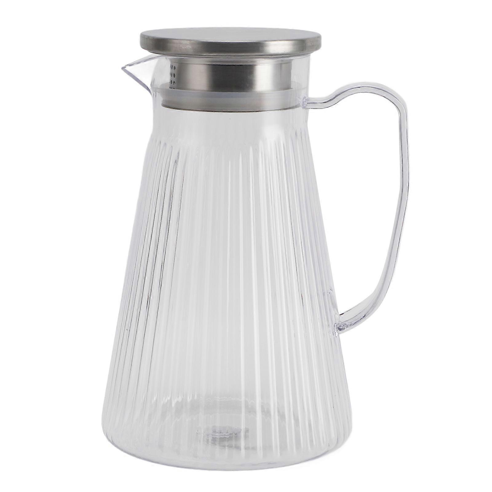 Water Pitcher with Lid and Handle 1500ml Acrylic Heat Resistant Clear Water Kettle Jug for Lemonade Milk Ice Tea Cold Or Hot Beverages Style 1