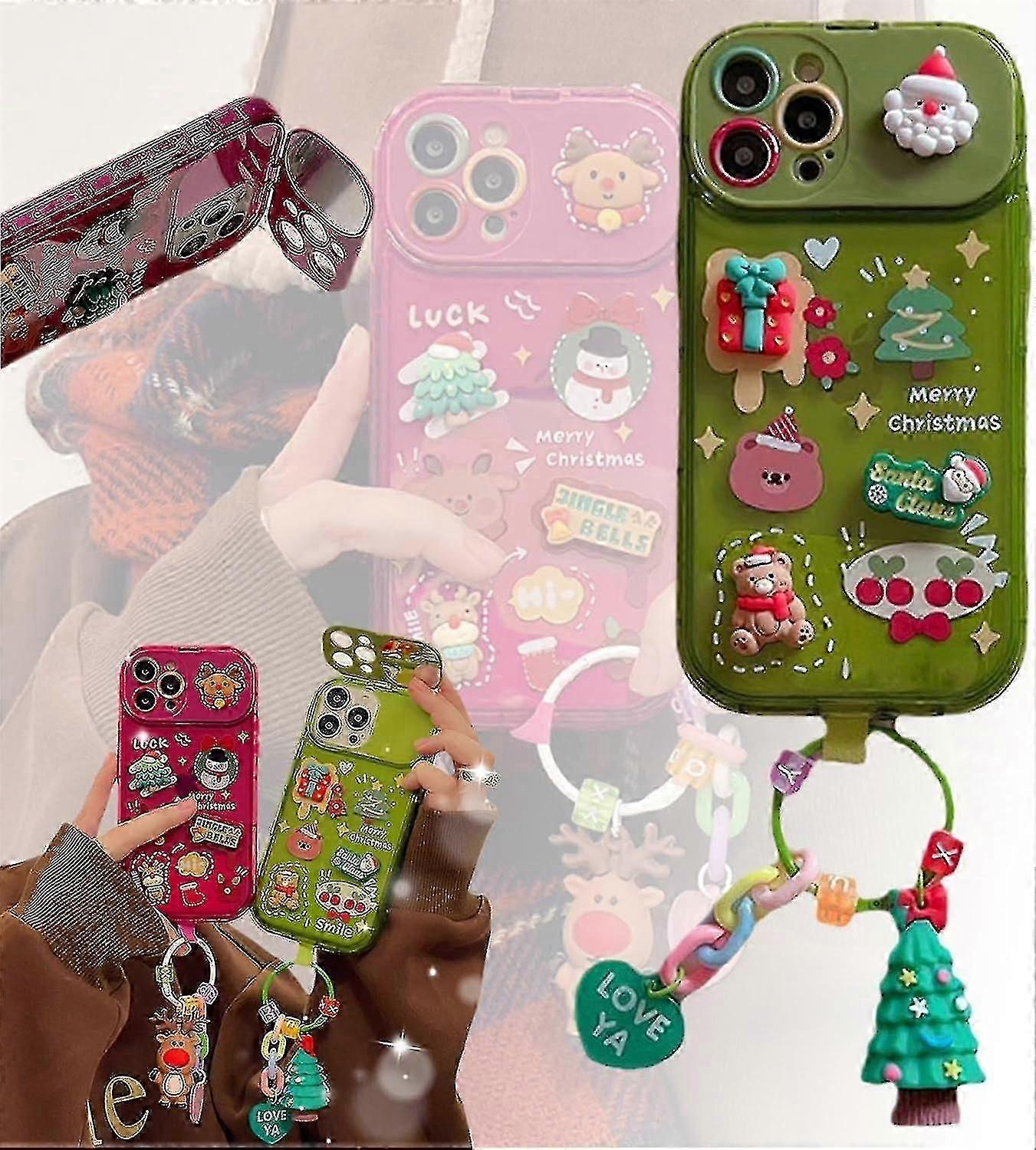 Pandantiv brad de Crăciun Flip Mirror Case pentru Iphone 15 Pro Max / Iphone 15 Pro / iphone 15 Plus / iphone 15, cadou de Crăciun