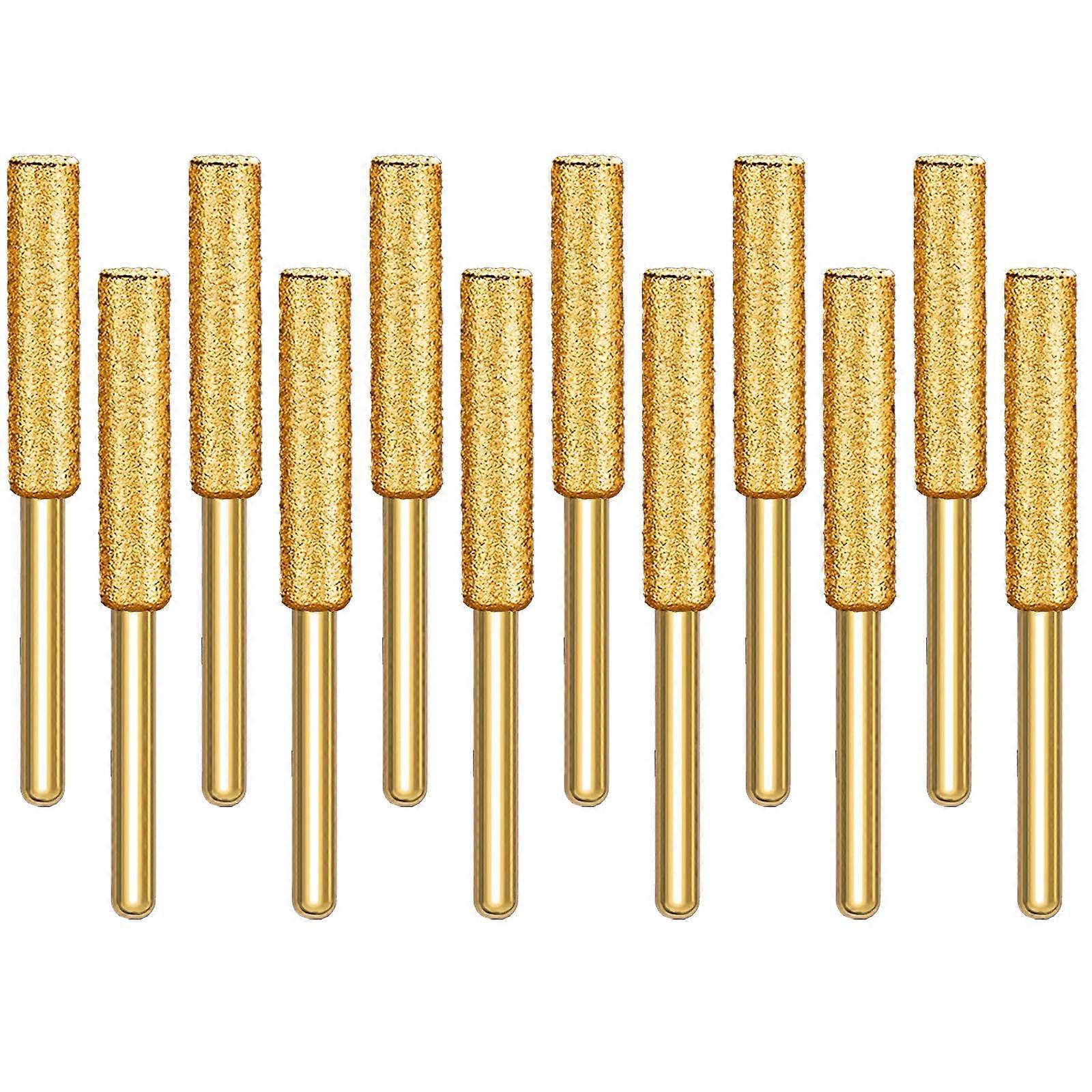 12 Pcs 3/16 Inch Chaaw Sharpening Stones Diamond Chaaw Sharpener Chaaw Grinding Stone File