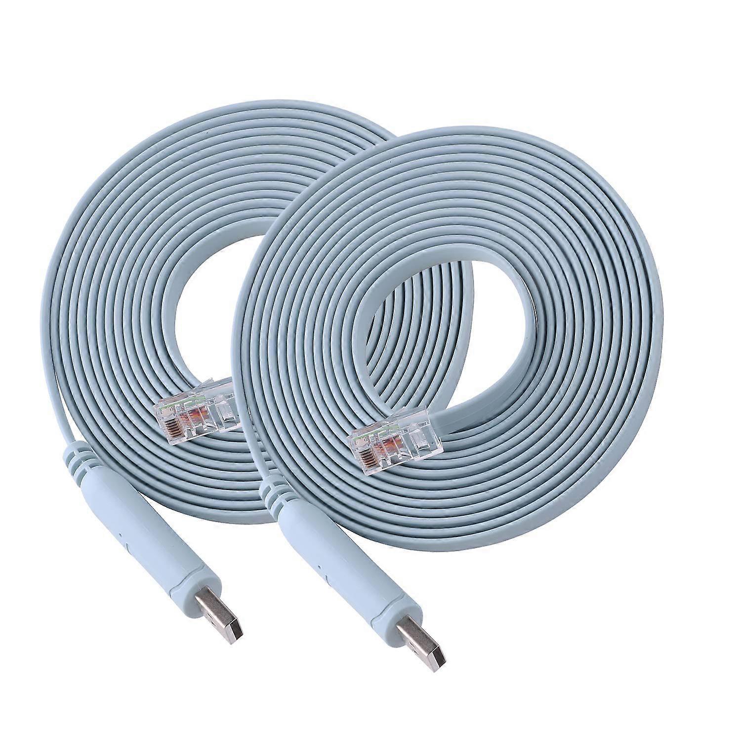 12FT USB to RJ45 RS232 Console Cable for Cisco Juniper NETGEAR Ubiquity LINKSYS TP-Link Routers Switches Firewall 2 Pack