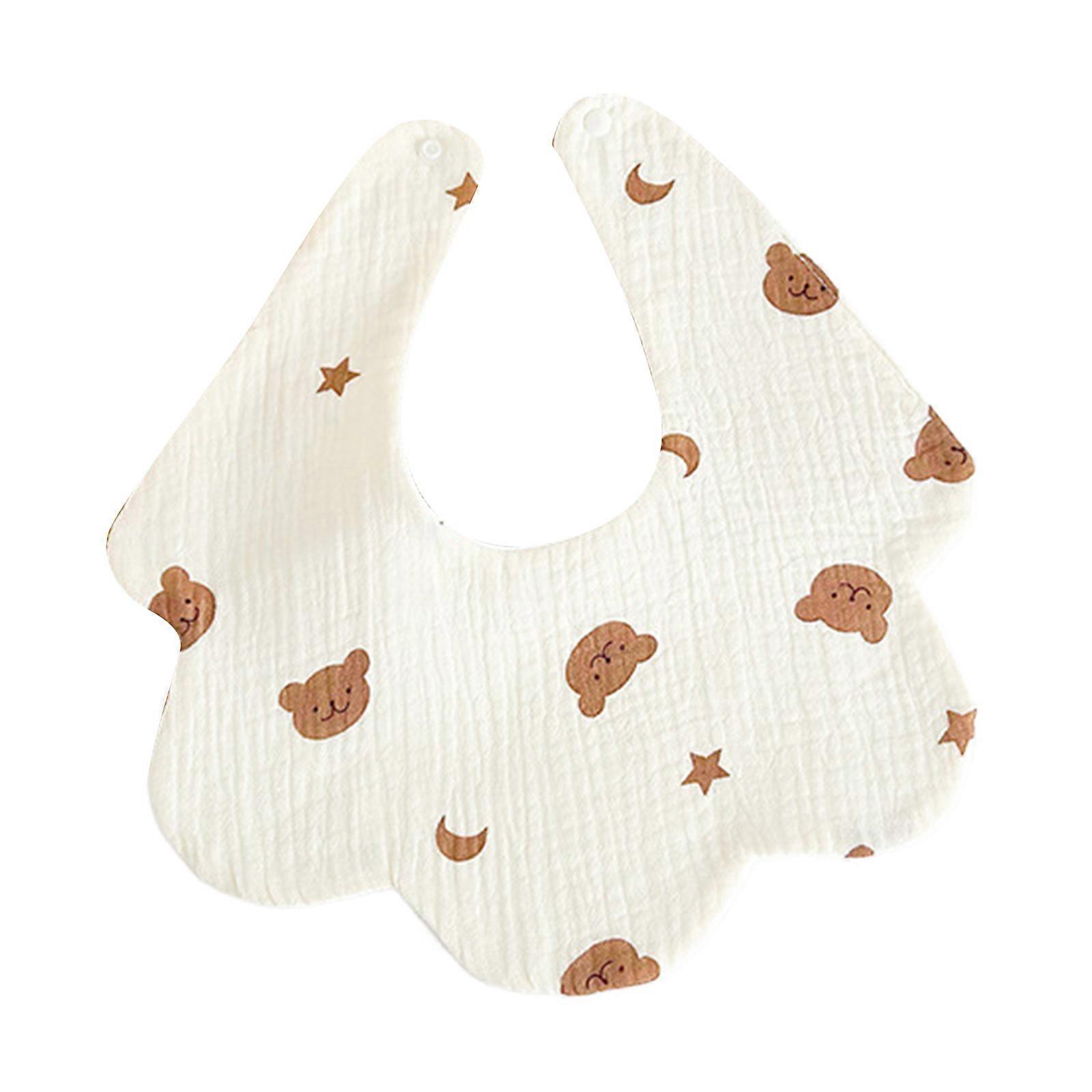 Baby Bibs with Cute Pattern Waterproof Feeding Bibs 4 Layer Saliva Towel Breathable Drooling Apron Burp Cloths