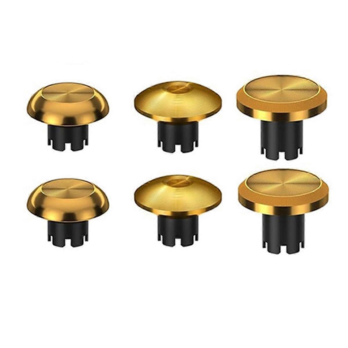 6-in-1 Metal Thumb Joystick Cap Accessory Gold