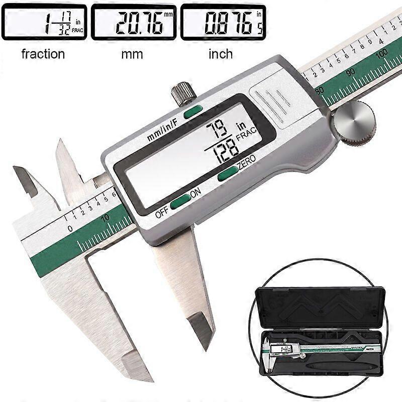 ET50 Green Large Screen Vernier Caliper in Stainless Steel with Digital Display Score