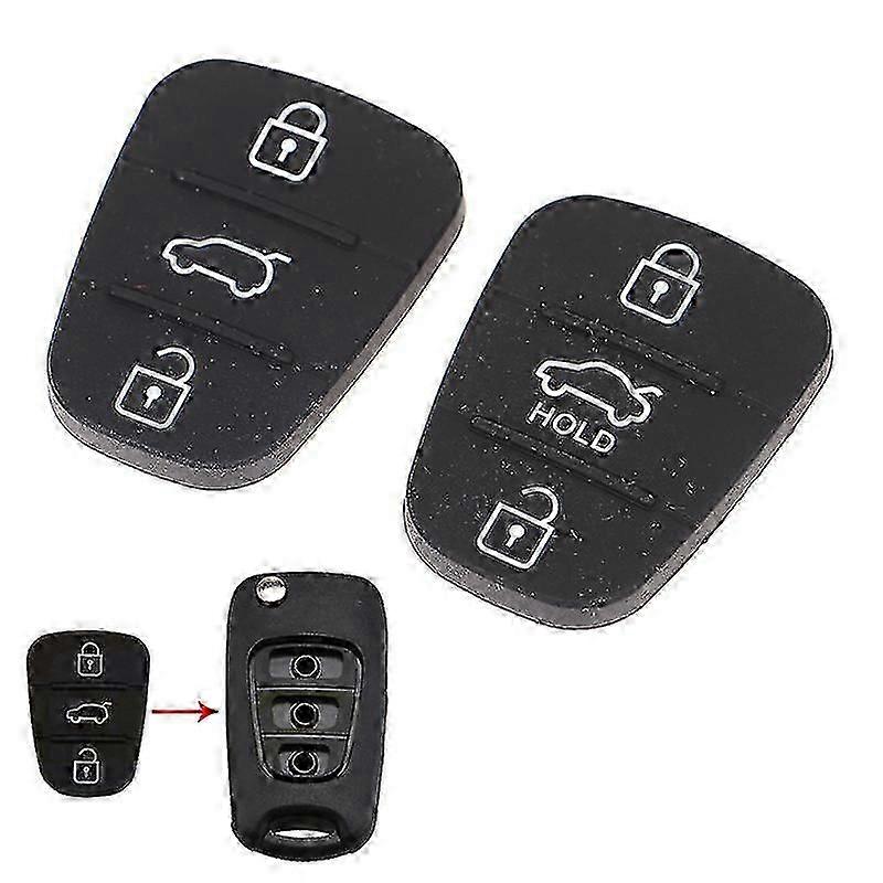 Silicone 3 Button Key Pad Shell Replacement Key For Hyundai Kia Auto Keys Partd
