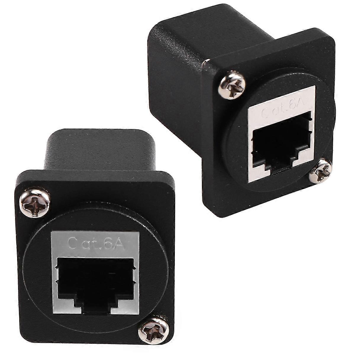 2Pcs Ethernet GigE RJ45 Cat 6A EtherCON Feedthru Modular Panel Connector for EH Series NE8FDX-P6