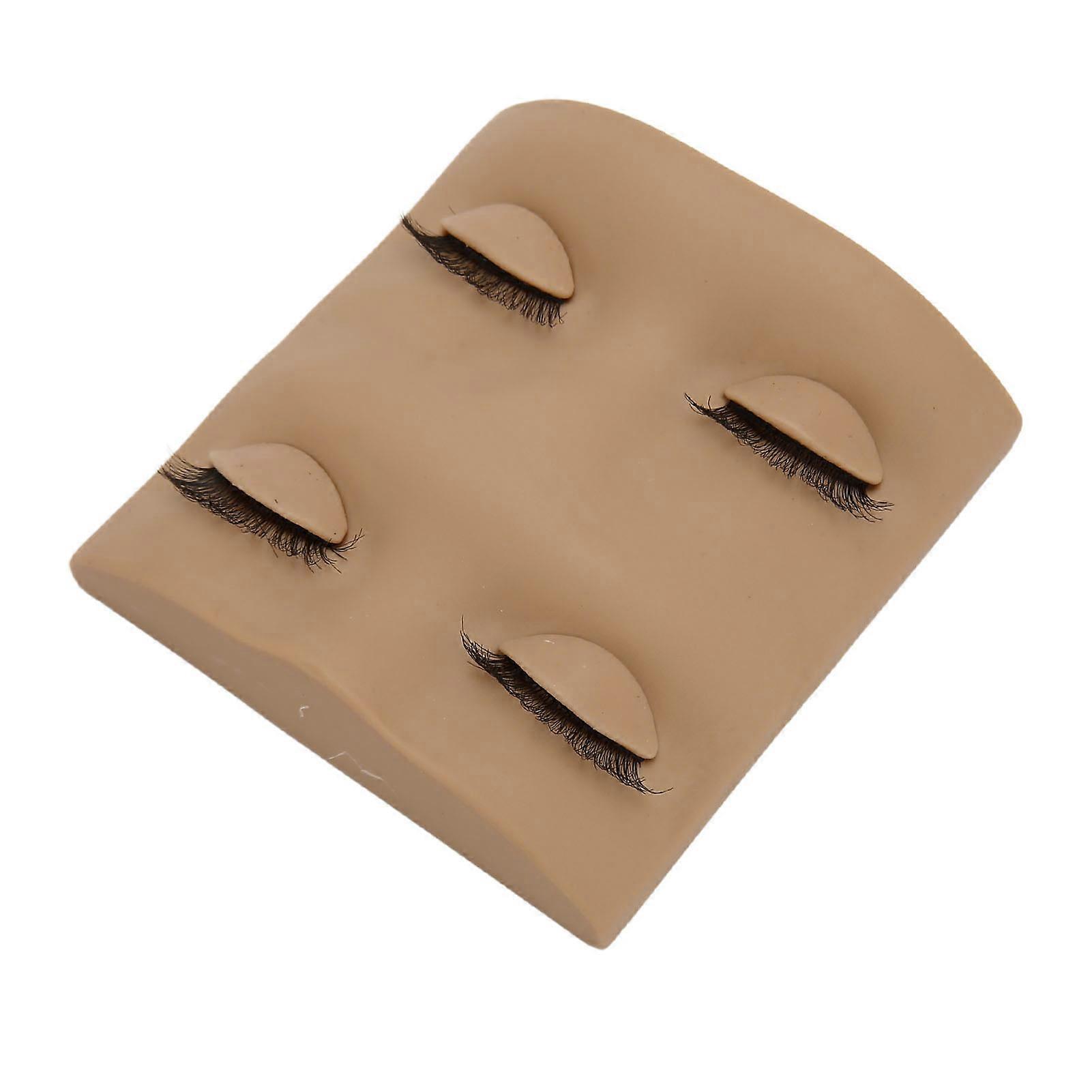 Lash Mannequin Head 2 Pairs Removable Replacement Eyes 3D Simulation Eyelash Extension Practice Face for Makeup Dark Brown