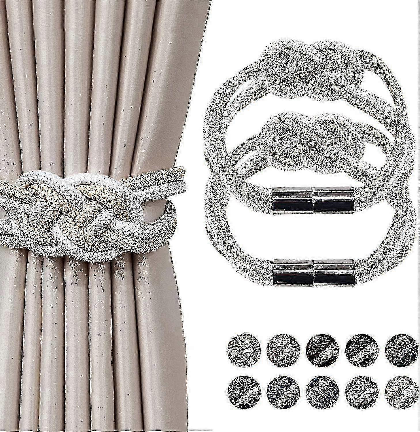 Magnetic Curtain Tiebacks - No Drilling Installation, Premium Material