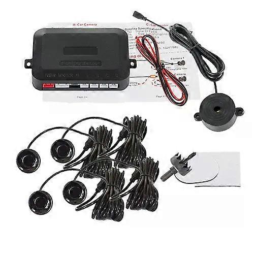 Parking Sensor Kit Buzzer 22mm 4 Sensors Reverse Backup Radar Audible Alert Indicator Probe System 8 Colors 12V