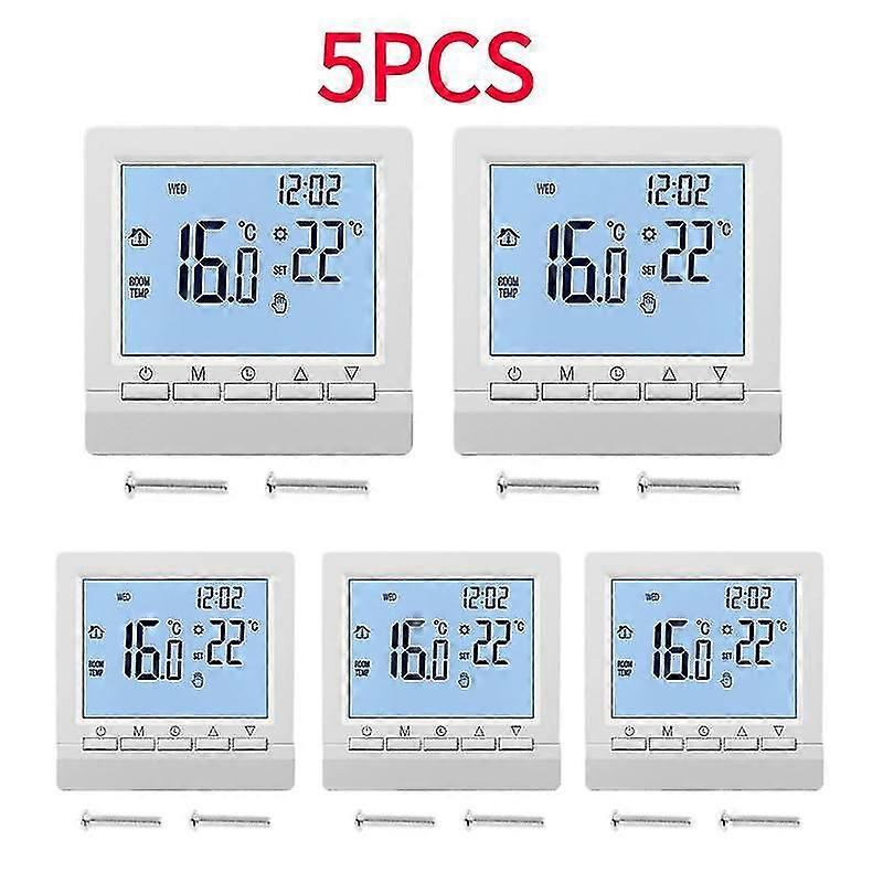 1-10PCS Programmable Gas Boiler Thermostat Water Heating Temperature Regulator Hand Control LCD Thermostat with Kid Lock Smart Home