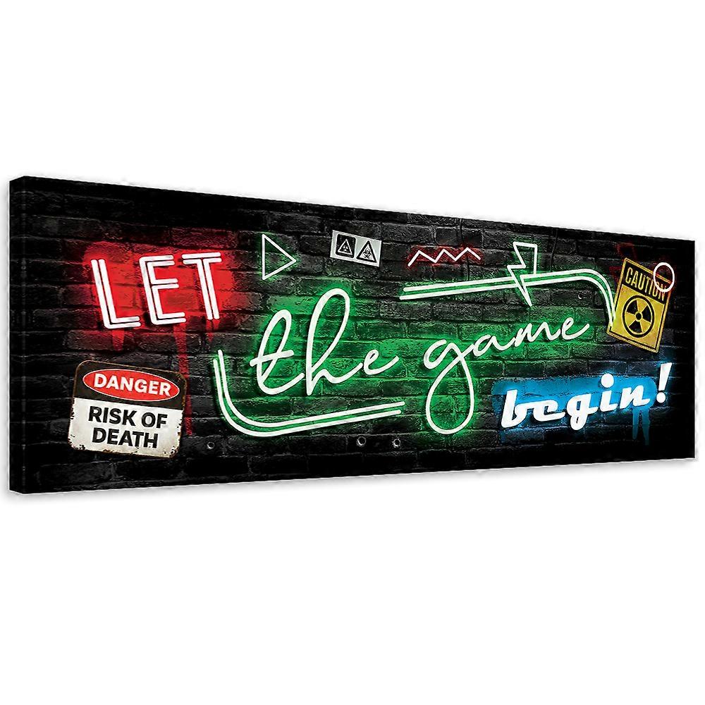 Canvas print, Neon gaming inscriptie - 150 x 50