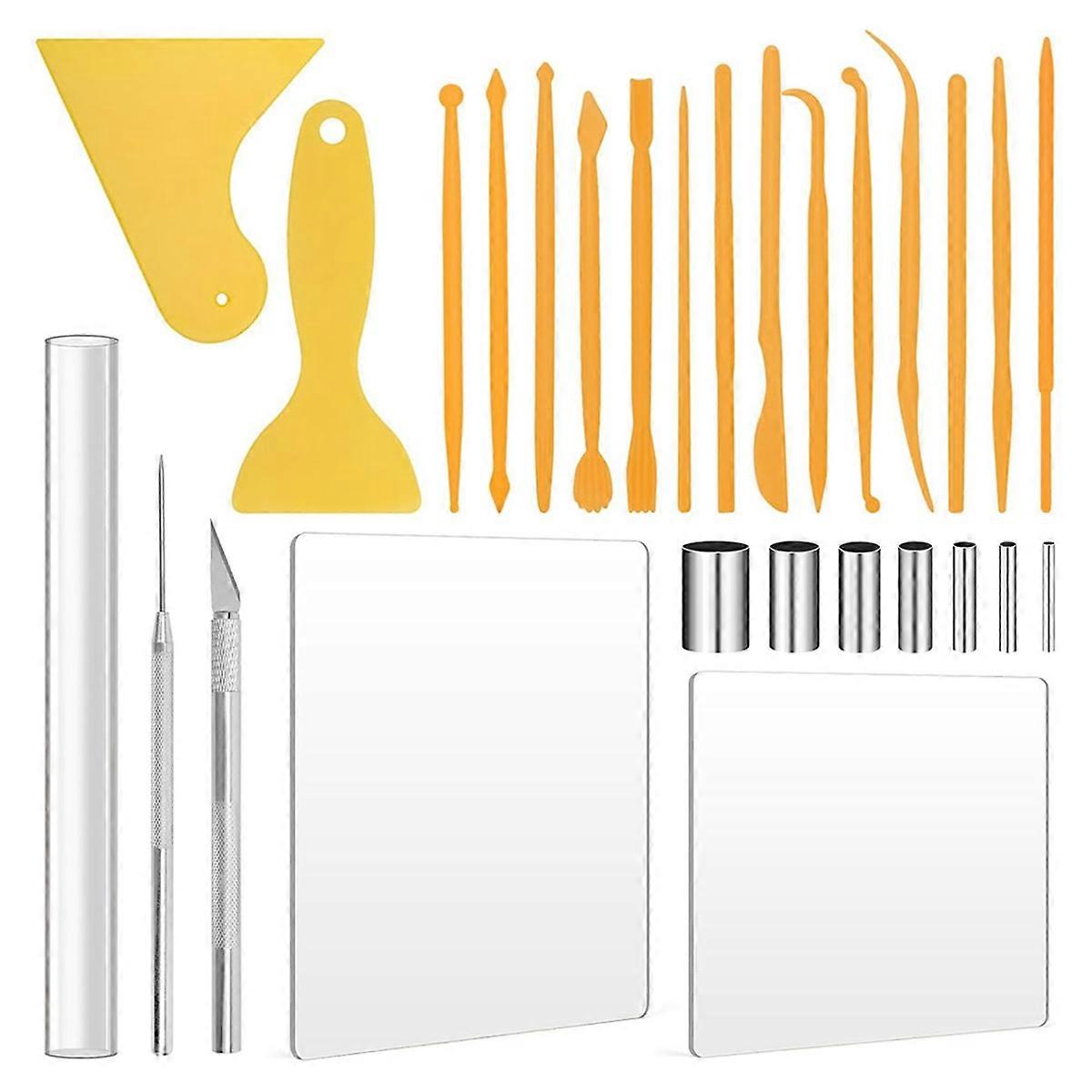 Polymer Clay Tools, 28PCS Acrylic Roller for Polymer Clay