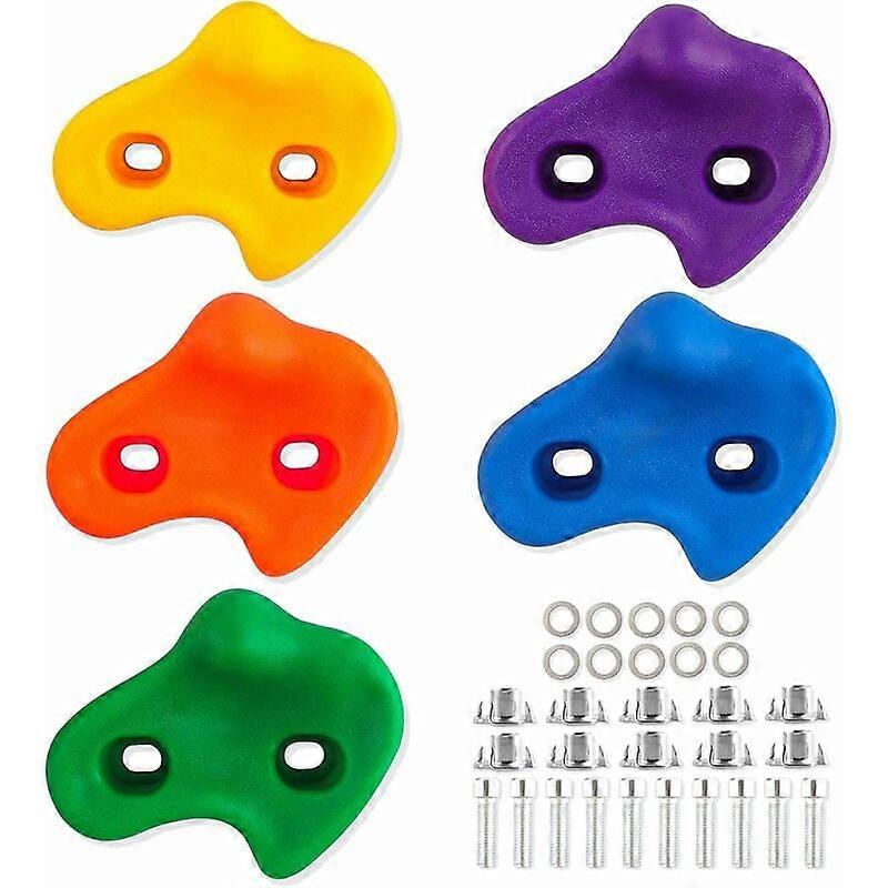 Climbing Stones Set for Kids 5 Pieces Climbing Stones for Climbing Wall in Colorful Mixed Set Heavy Duty Climbing Holds for Play T  SZRH