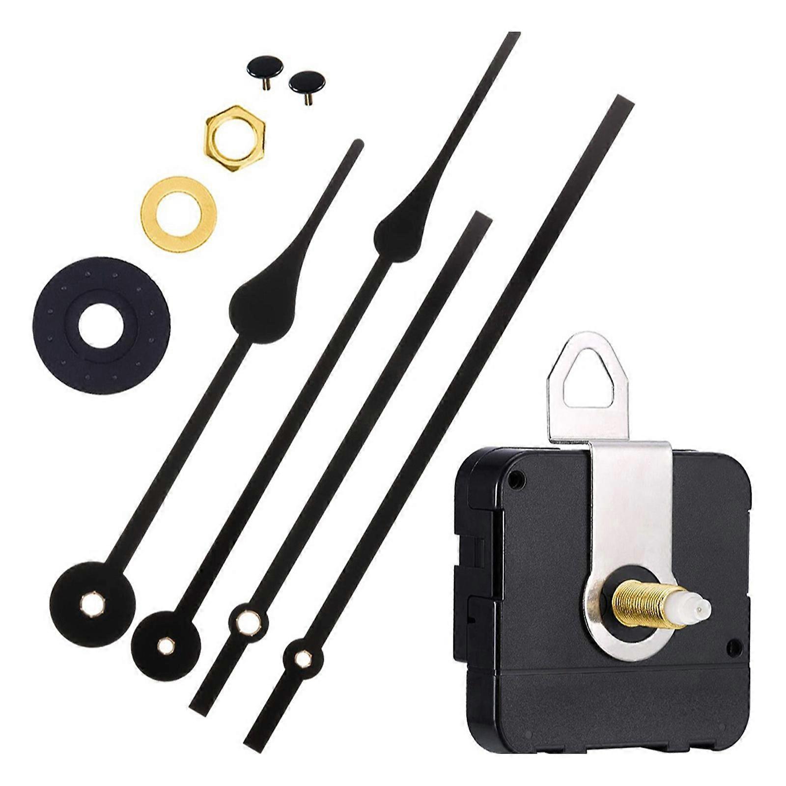 High Accuracy Clock Movement Mechanism Kits with 2Pairs Metal Hand Set for Crafting Wall Clock Replacement Accessories