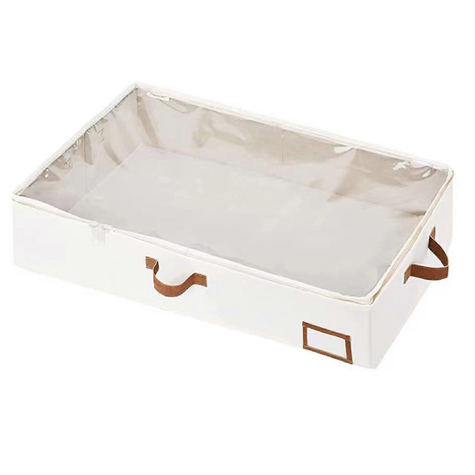 Under Bed Storage Container for Blanket Comforter Clothes Organizer with Handle and Clear Window Home Organization Tool