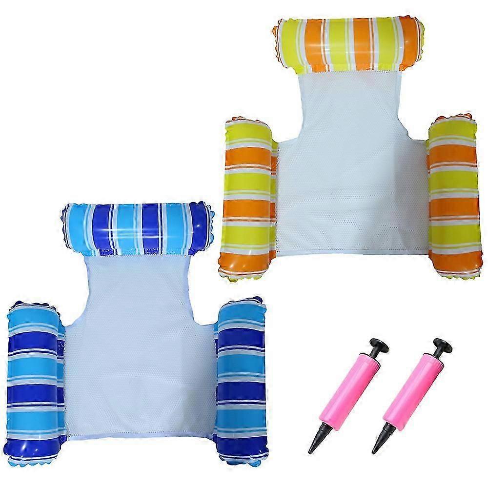 2pcs Pool Floats, Kids Size Inflatable Water Hammock Lounger