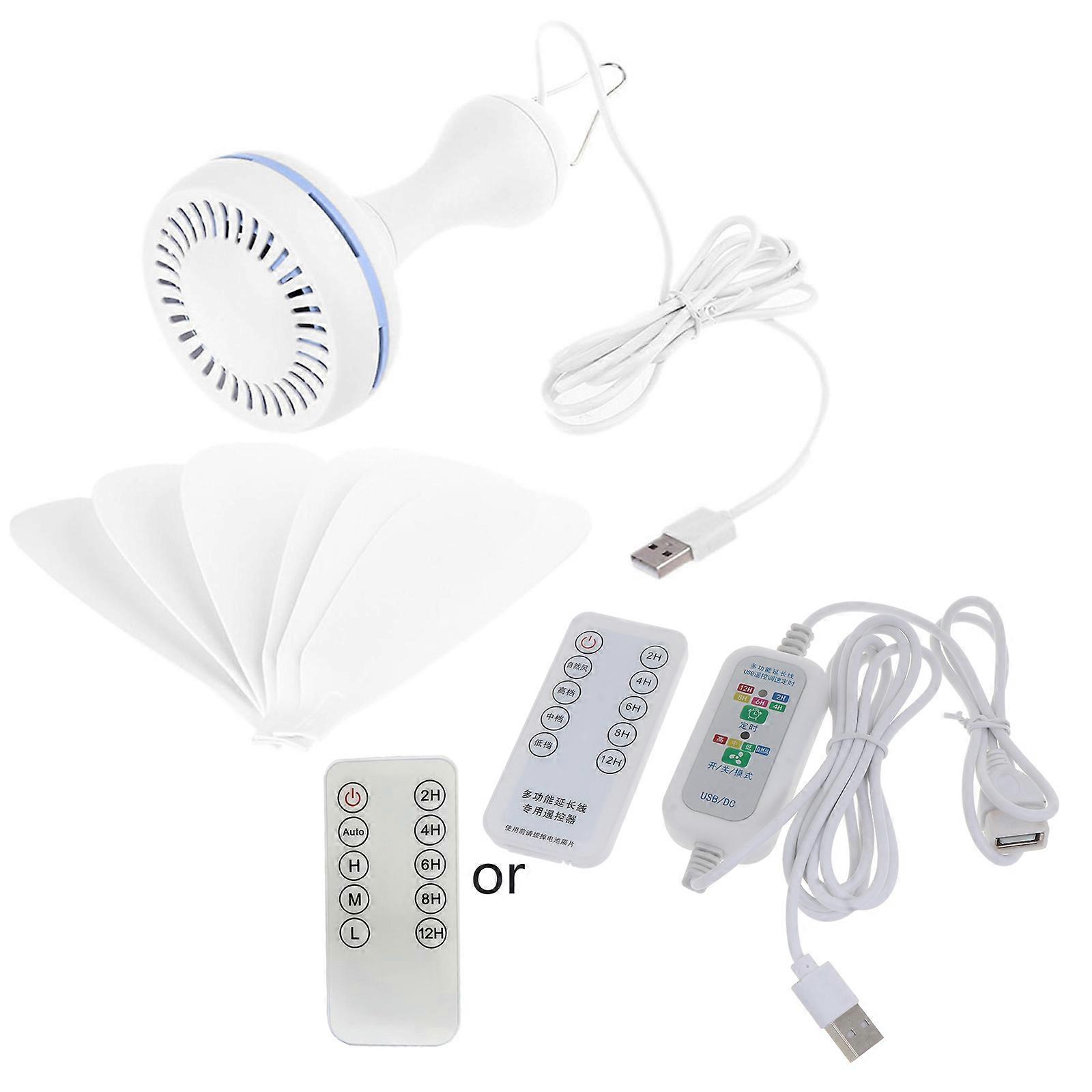 Remote Control 12-Hour Timer Camping Fan 4 Speed Timing Ceiling Fan with Detachable Blades for Tent Outdoor Home Bed