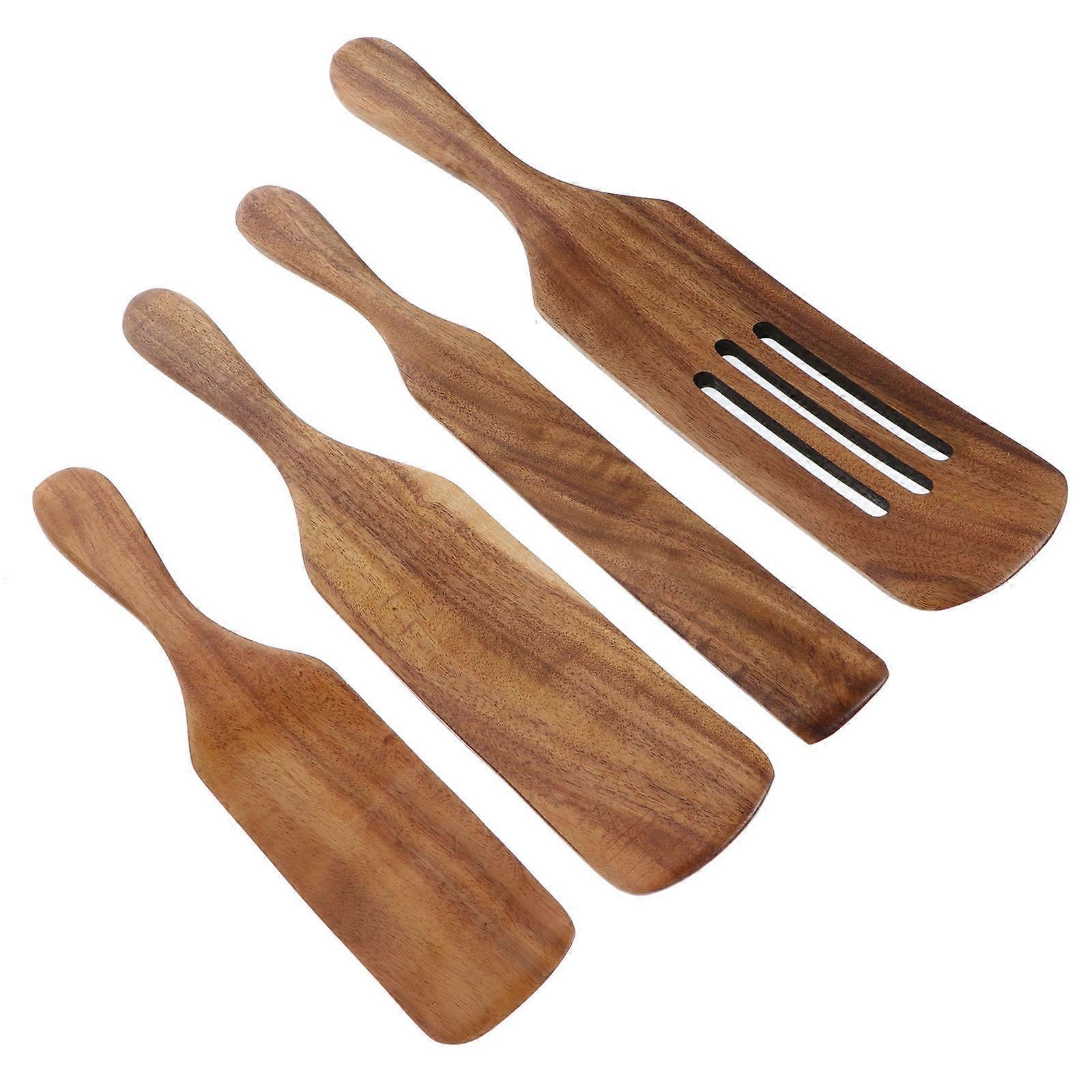 Wok Utensils, Natural Wood Spatula Collection for Healthy Meal Prep