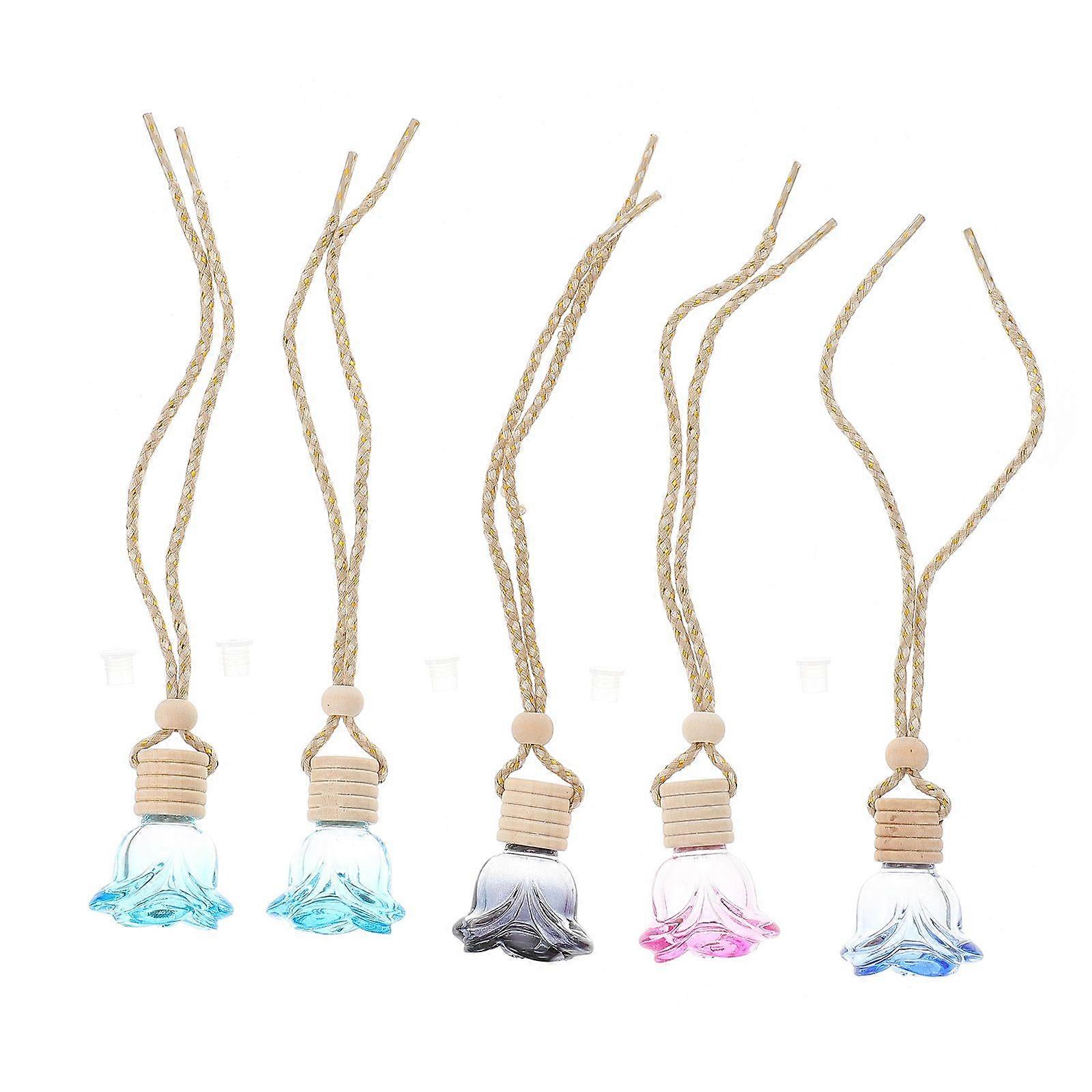 5pcs Hanging Perfume Bottles DIY Bottle Pendants Perfume Sub Bottles (Random Color)