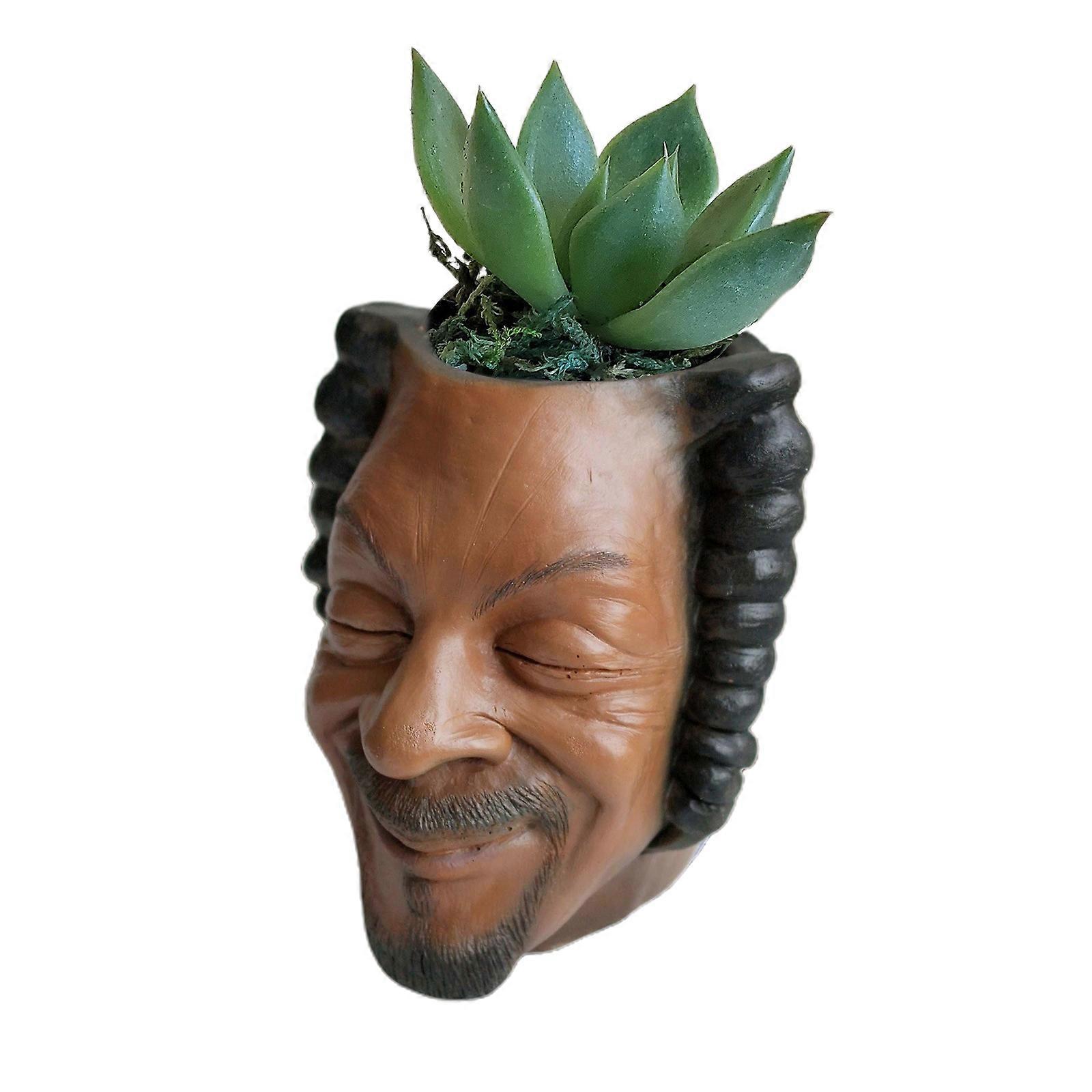 Resin Celebrity Face Planter Pot, Durable Lightweight Planter Pot for Indoor Outdoor Use, with Unique Decorative Design, Handmade Artistic Feature