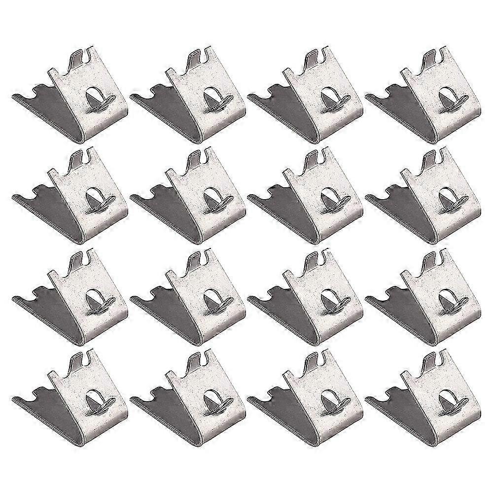 16pcsステンレス鋼の冷却装置棚クリップ、4.00X2.50X2.30CMの銀製サポートクランプ