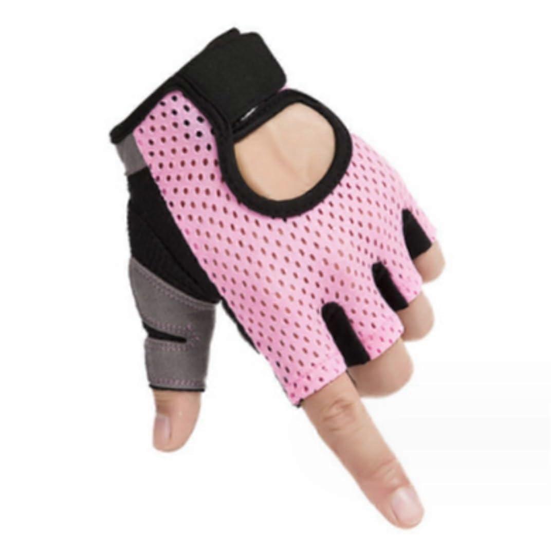 training gloves for men, full palm protection, extra grippy (Pink, L)