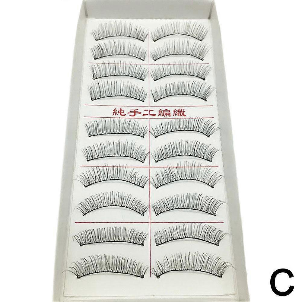 Natural False Eyelashes 10-Pair Set for Everyday Wear Easy Application Reusable Faux Mink Lashes