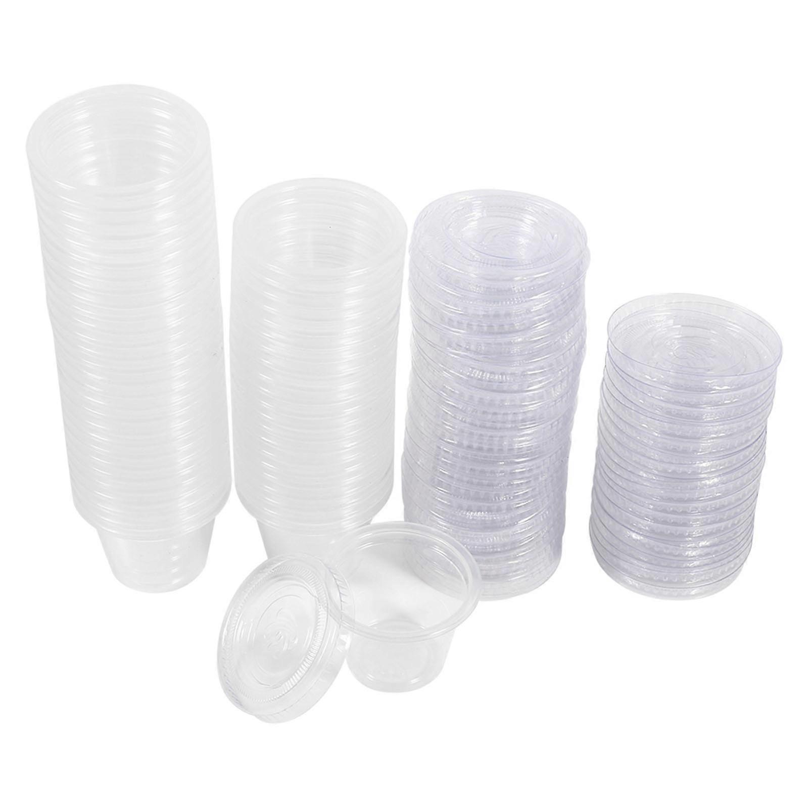 Disposable Sauce Tasting Cups Clear Plastic 1oz Durable Lightweight Ideal for Sampling Leakproof Design Pack of 50Perfect for Partie