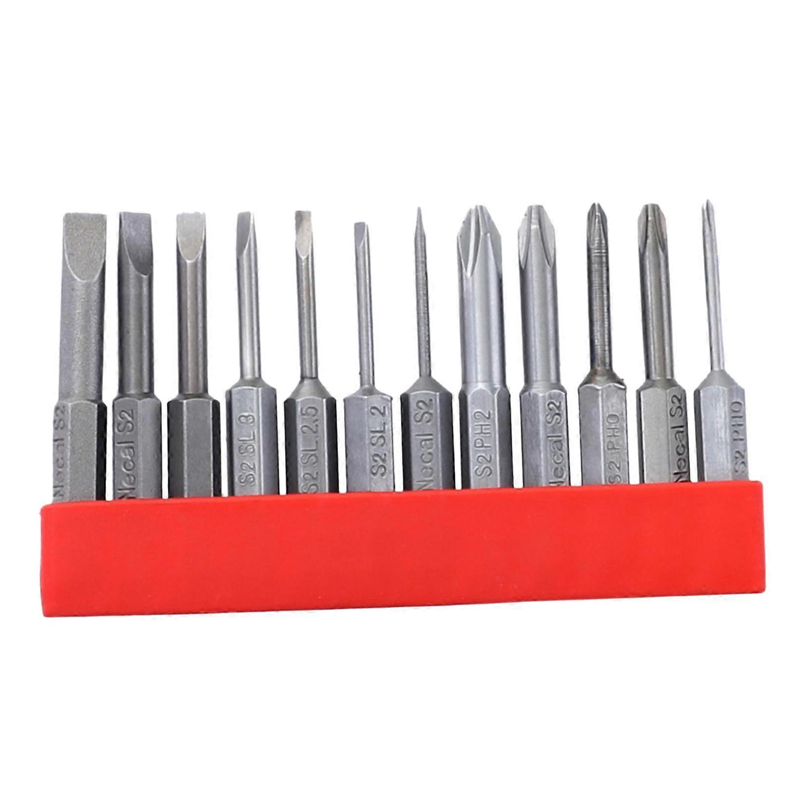 12Pcs Magnetic Screwdriver Bit Set 6.35mm Shank for Jeweler Watch Computer