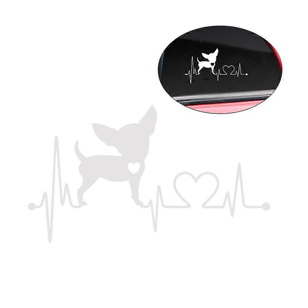 Αδιάβροχο Heartbeat Lifeline Monitor Chihuahua Dog Decal Vinyl Car διακοσμητικό αυτοκόλλητο (λευκό)