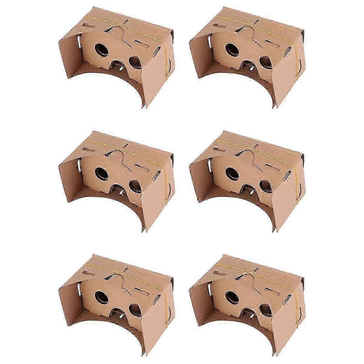 6-Pack DIY 3D VR Glasses Cardboard Hardboard Viewer Kit for Virtual Reality Assembly