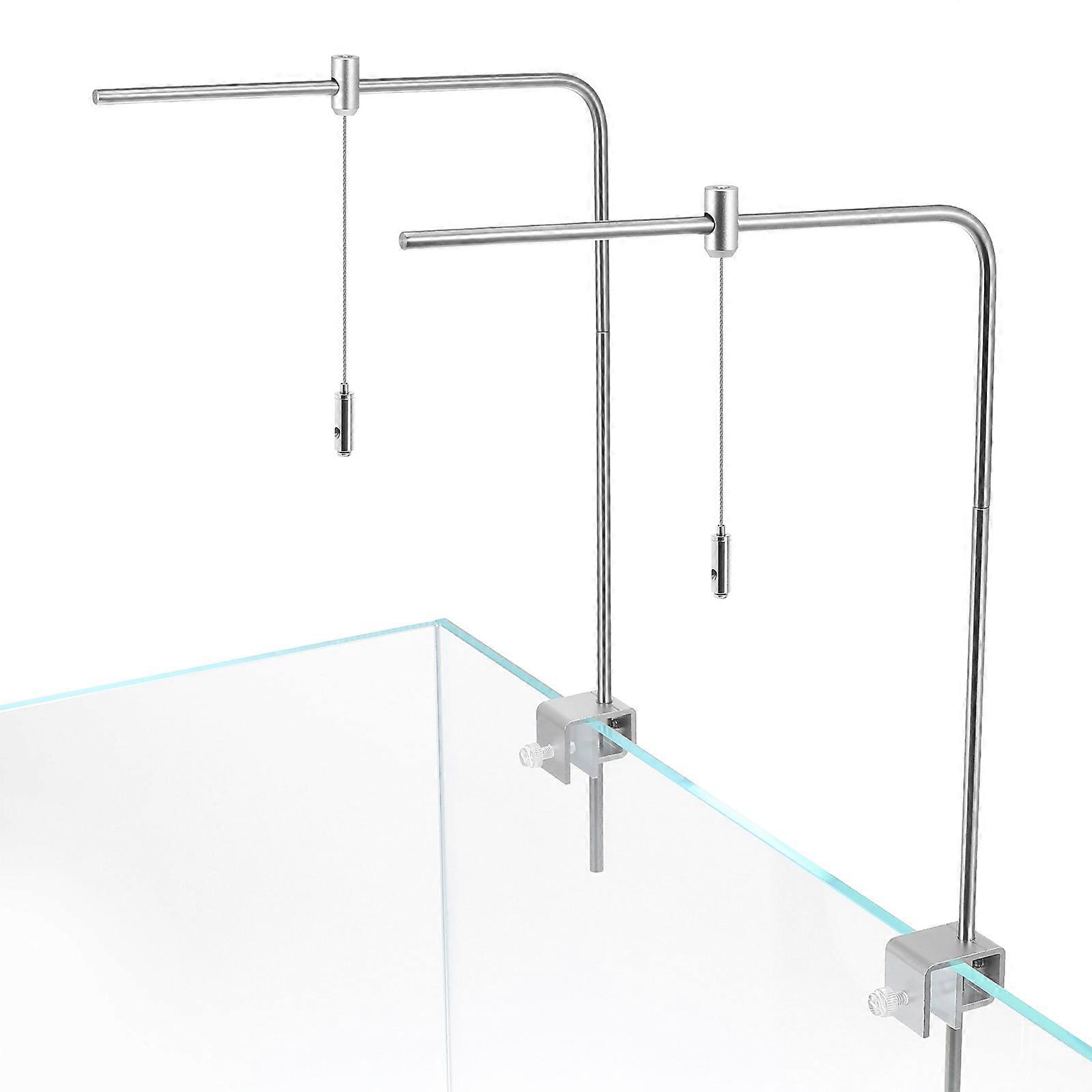 Support de support d’éclairage d’aquarium réglable en alliage d’aluminium argent 1 set