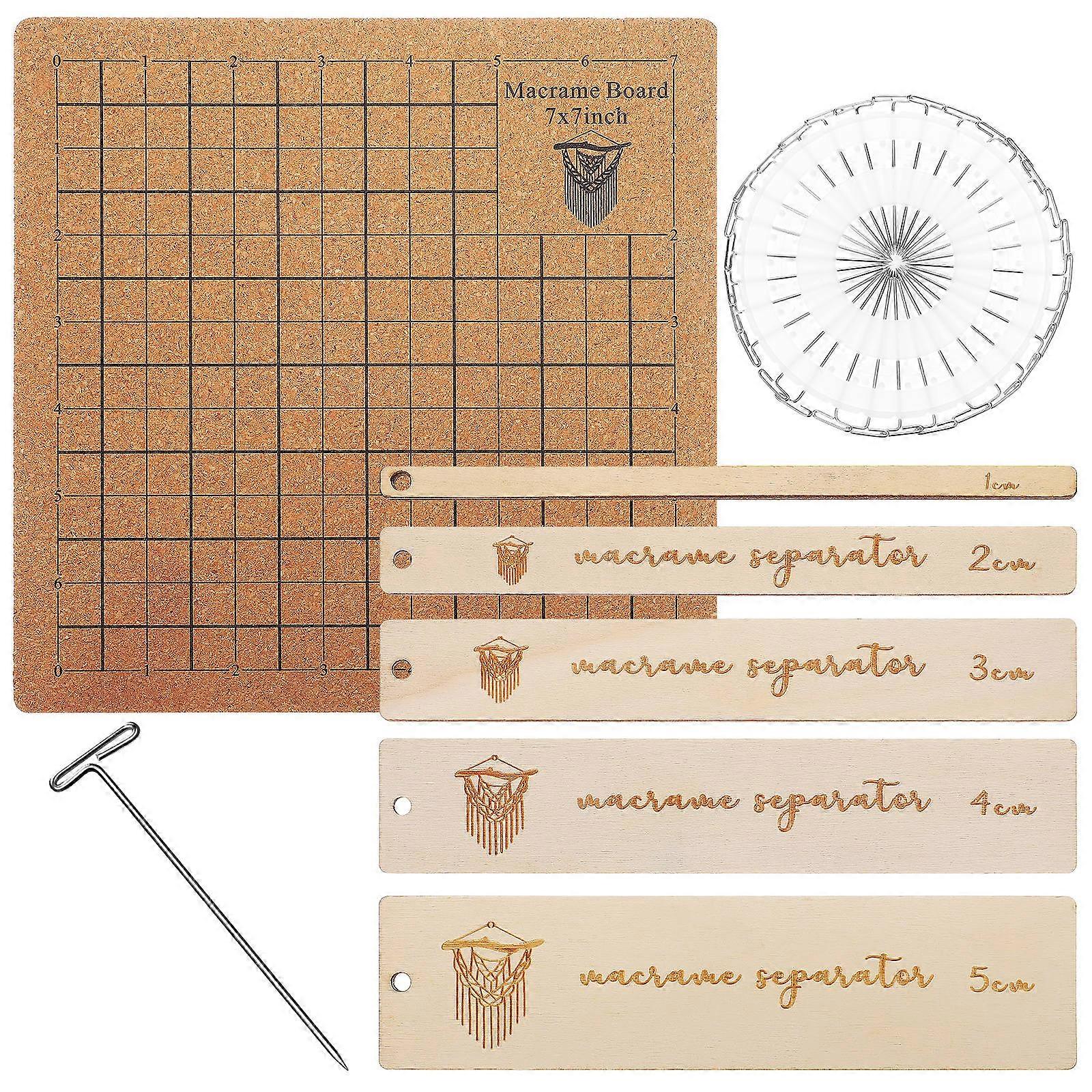 Macrame Crafting Board with Durable Construction, Includes T Pins and Manual